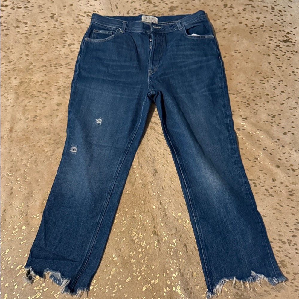 Women's Blue Distressed Jeans